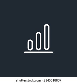 graph chart icon. Simple isolated line icon on black background.