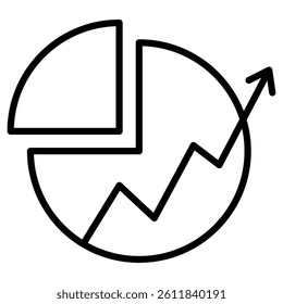 graph chart icon Simple outline vector logo