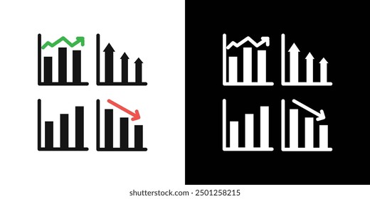 icono de gráfico de gráfico Marca de símbolo en estilo relleno