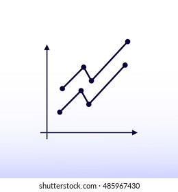 Graph Chart icon, vector best flat icon, EPS