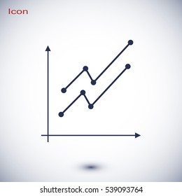 Graph Chart icon, vector best flat icon, EPS