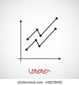 Graph Chart icon, vector best flat icon, EPS