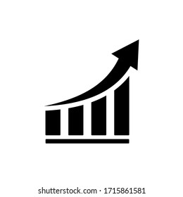 Graph chart icon vector. Growth icon symbol