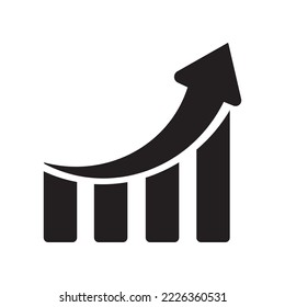 Graph chart icon vector. Growth icon symbol