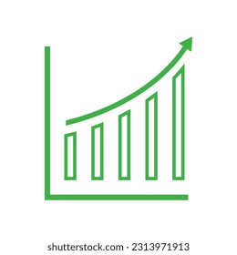 Graph chart icon vector. Growth icon symbol.