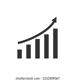 Graph, chart icon. Vector illustration, flat design.