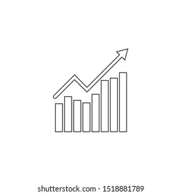 Graph, chart icon. Vector illustration, flat design.