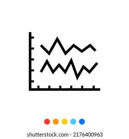 Graph chart icon, Vector and Illustration .