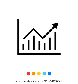 Graph chart icon, Vector and Illustration .
