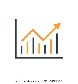 Graph chart icon, Vector and Illustration.
