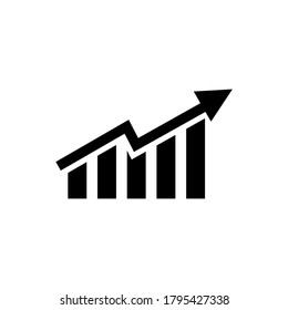 Graph chart icon vector. Increase icon symbol design isolated