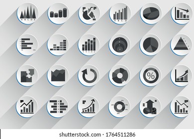 Graph & chart  icons set vector. EPS 10