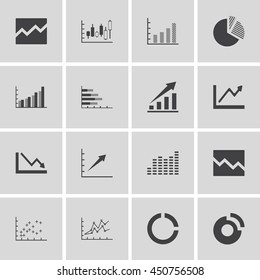  Graph Chart Icons Set. Vector illustration