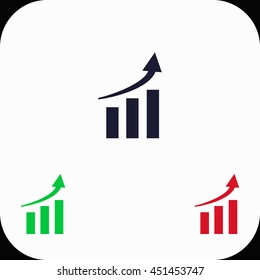 Graph chart Illustration set. Blue, green, red icon.