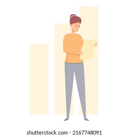 Graph chart indicator icon cartoon vector. Compare strategic. Test unit