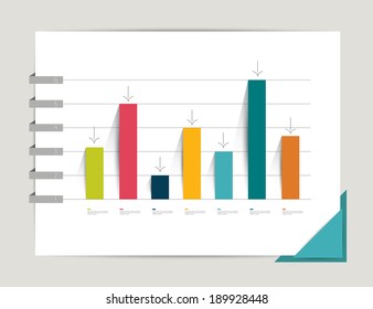 Graph, Chart. Infographic Elements. Flat Design. Simply Minimalistic Concept. Template.