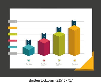 Graph, chart. Infographic elements. Flat design. Simply minimalistic concept. Template. 