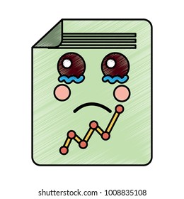 graph chart kawaii icon image 