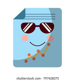 graph chart kawaii icon image 