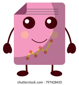 graph chart kawaii icon image 