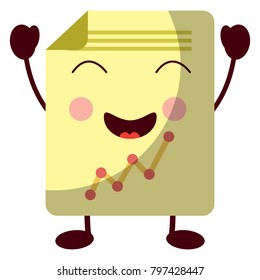 graph chart kawaii icon image 