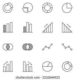 Graph and Chart Line Icon Set