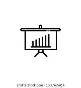 Graph chart line icon. Symbol, logo illustration perfect vector graphics. line icon, isolated on white background.