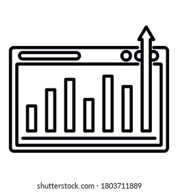 Graph chart mission icon. Outline graph chart mission vector icon for web design isolated on white background