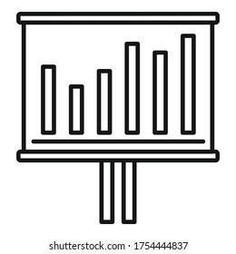 Graph chart office banner icon. Outline graph chart office banner vector icon for web design isolated on white background