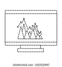 graph chart on computer screen icon image 