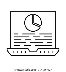 graph chart on laptop
