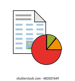 graph chart and pie icon 
