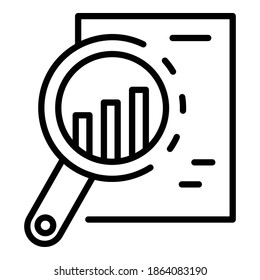 Graph chart report icon. Outline graph chart report vector icon for web design isolated on white background