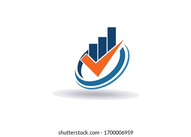graph chart right choice swooshed logo template