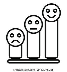 Graph chart satisfaction level icon outline vector. Normal game. Excellent emotive