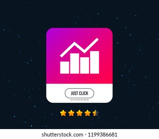 Graph chart sign icon. Diagram symbol. Statistics. Web or internet icon design. Rating stars. Just click button. Vector