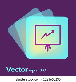 Graph chart sign icon. Diagram symbol. Statistics.
