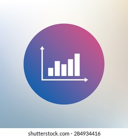 Graph chart sign icon. Diagram symbol. Statistics. Icon on blurred background. Vector