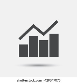 Graph chart sign icon. Diagram symbol. Statistics. Flat graph chart web icon on white background. Vector