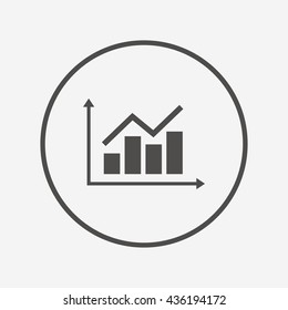 Graph chart sign icon. Diagram symbol. Simple design analysis chart symbol. Vector