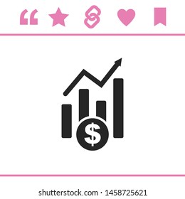Graph chart sign icon, Infographic icon vector.