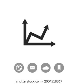 Graph chart sign vector black simple icon