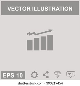 Graph chart sign vector icon.