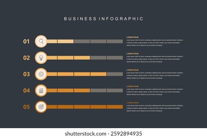 Graph chart statistic data Infographic elements template, Business concept Timeline 5 step for report and presentation economic diagram illustration