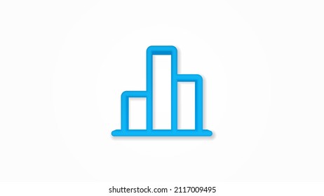 graph chart, statistic diagram realistic icon. 3d vector illustration. Isolated line color pictogram. Transparent shadows