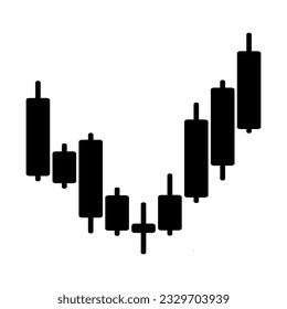 Graph chart of stock on white background. Vector illustration.