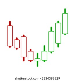 Graph chart of stock on white background. Vector illustration.