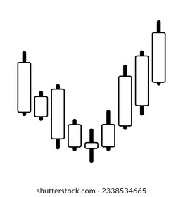 Graph chart of stock on white background. Vector illustration.