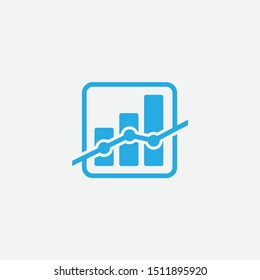 Graph chart vector icon. bar chart icon design