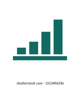 Graph chart vector icon isolated on white background.